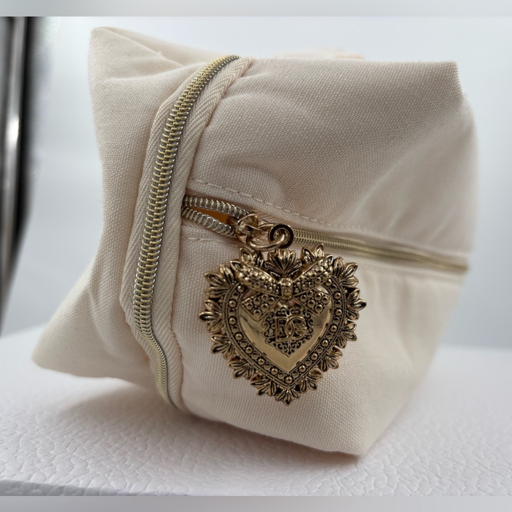NWT Dolce & Gabbana Devotion off-white zip pouch luxury holiday travel gift - Picture 7 of 13